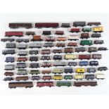 A quantity of unboxed N Gauge wagons and vans by FARISH, PECO etc. - F/G (75)