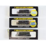 A group of N Gauge Pannier tank locomotives by GRAHAM FARISH in BR and GWR liveries - G in G