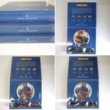 A set of three Royal Doulton HORNBY train packs comprising commemorative plate and steam loco: To