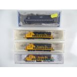A group of American Outline N Gauge diesel locomotives by BACHMANN, MODEL POWER and LIFE-LIKE - G/VG