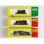 A trio of MINITRIX steam locomotives all in BR black livery - G in G boxes (3)