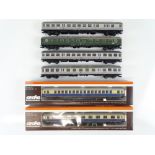 A group of HO Gauge German Outline passenger coaches by ADE - G/VG in G boxes (where boxed) (6)