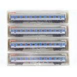 A group of HO Gauge Austrian Outline passenger coaches by FLEISCHMANN - G in G boxes (4)