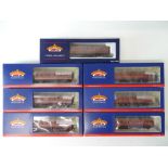 A mixed group of BACHMANN passenger coaches and parcels vans in LMS maroon livery - VG/E in VG boxes