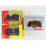 A group of HO Gauge German Outline small steam tank locomotives by FLEISCHMANN comprising 4016, 4034