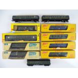 A group of vintage European Outline HO Gauge coaches by LILIPUT and FLEISCHMANN - Generally G in F/G