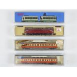A group of N Gauge Japanese Outline items by KATO to include a 2-car diesel railcar, a 2-car