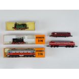 A mixed group of N Gauge European Outline locos to include: 2 steam and 1 electric loco by