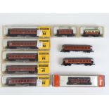 A group of Spanish Outline N Gauge vintage passenger coaches by IBERTREN and LIMA - G/VG in G