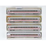 A group of boxed German Outline HO Gauge ICE trailer cars - in DB ICE white/red livery by