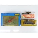 A group of military diecast comprising a SOLIDO 253 General Lee Tank, a SOLIDO helicopter and a
