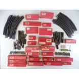 A large group of mostly boxed HORNBY DUBLO 2-rail track and accessories - G/VG in G boxes (where