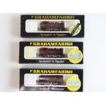 A trio of GRAHAM FARISH N Gauge General Purpose steam tank locomotives all in LMS maroon livery -