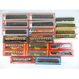 A group of OO Gauge boxed Passenger coaches by various manufacturers - some possibly not in original