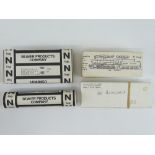 A quantity of N Gauge white metal steam locomotive body kits and a coach kit by BEAVER and MCGOWAN