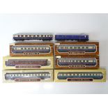 A group of HO Gauge German Outline passenger coaches by LILIPUT to include several Rheingold