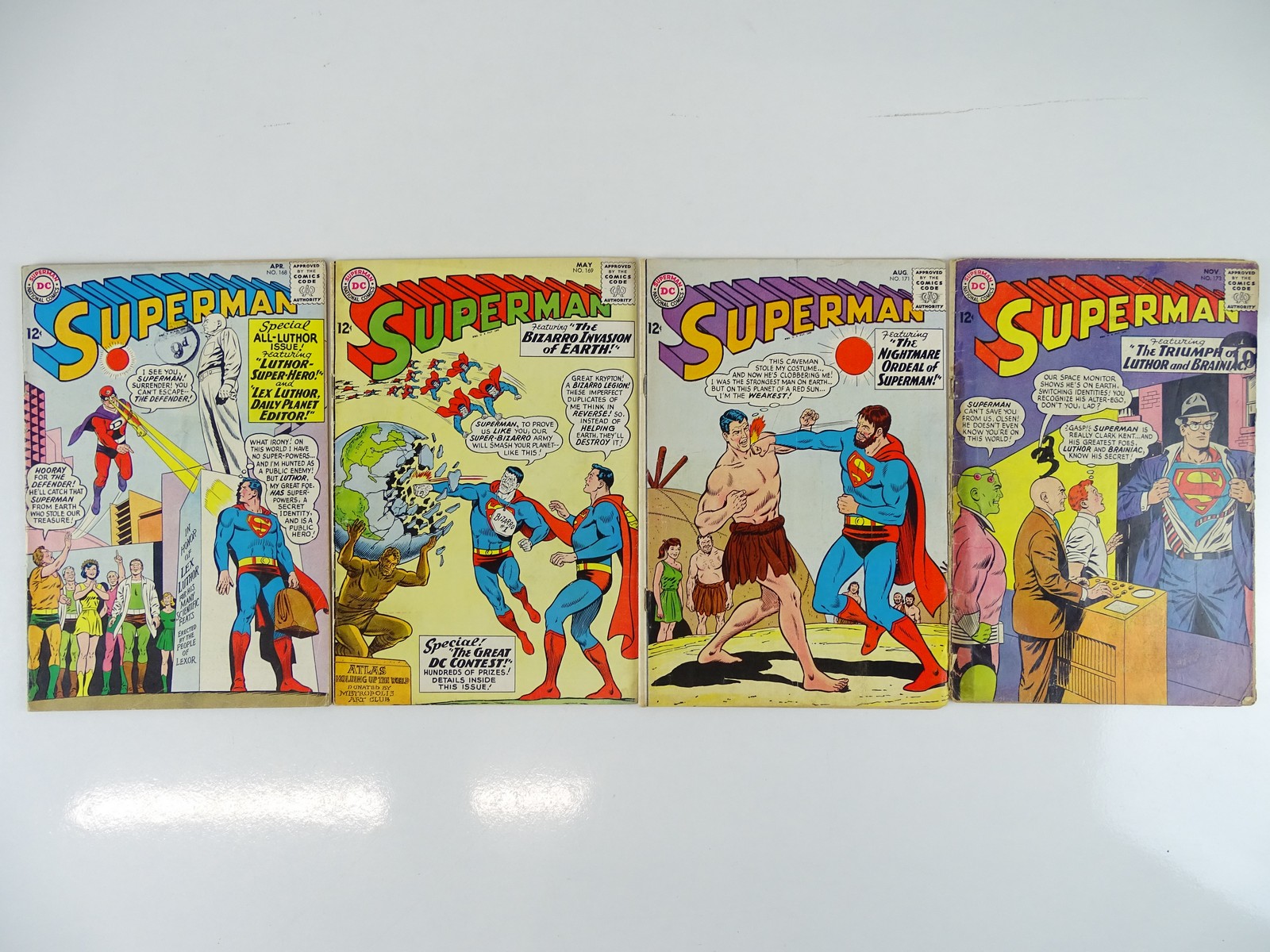 SUPERMAN #168, 169, 171, 173 - (4 in Lot) - (1964 - DC - UK Cover Price) - Flat/Unfolded