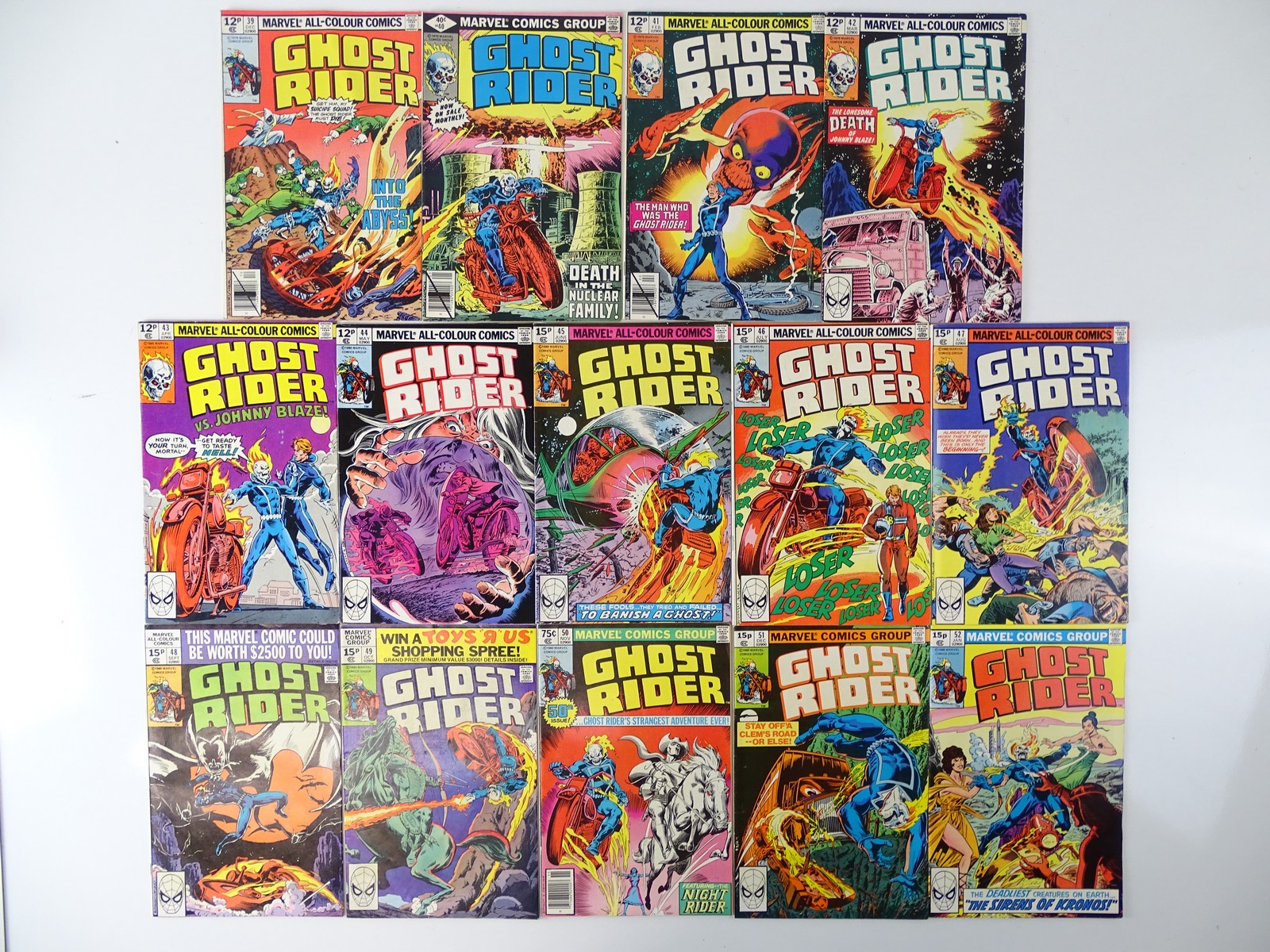 GHOST RIDER LOT - (14 in Lot) - (MARVEL - UK Price Variant & US Price) - Includes GHOST RIDER (