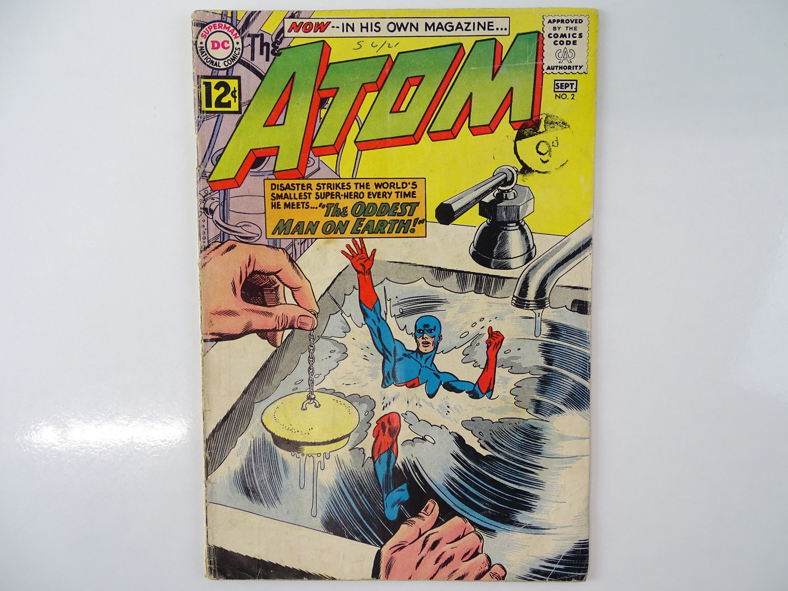 ATOM #2 - (1962 - DC - UK Cover Price) - Cover and interior art by Gil Kane - Flat/Unfolded - a