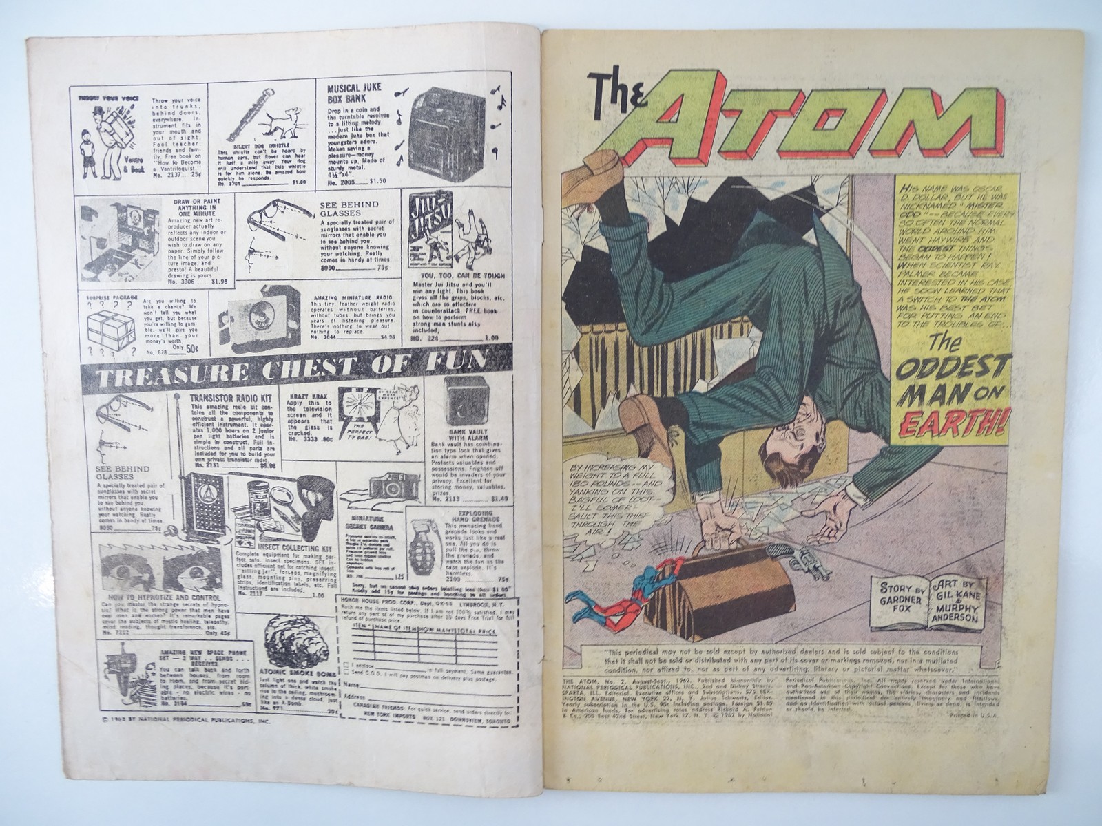 ATOM #2 - (1962 - DC - UK Cover Price) - Cover and interior art by Gil Kane - Flat/Unfolded - a - Image 3 of 9