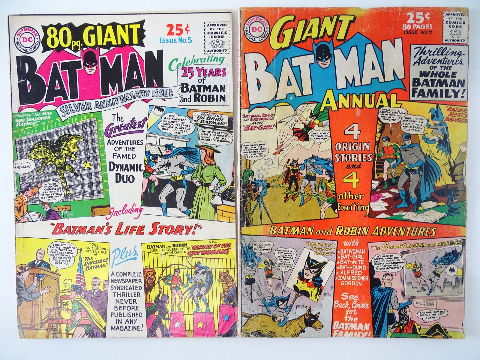 BATMAN: GIANT-SIZE #5 (SILVER ANNIVERSARY) & #7 - (1964 - DC) - Flat/Unfolded - a photographic