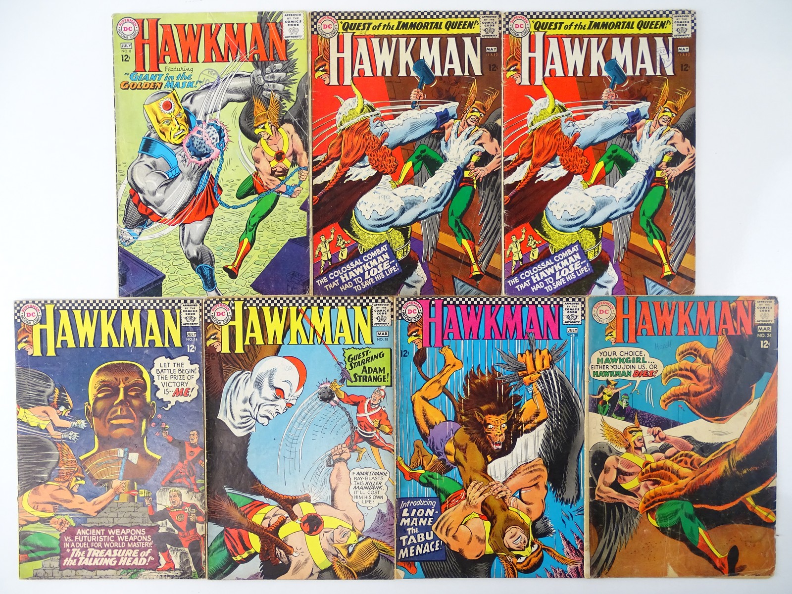 HAWKMAN #8, 13, 14, 18, 20, 24 - (7 in Lot) - (1965/68 - DC - UK Cover Price & US Price) -