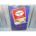 CRAVEN 'A' Virginia Cigarettes (24" x 36") - 'Made Specially to Prevent Sore Throats' enamel