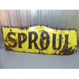 SPROUL (62" x 24" at widest point) - enamel single sided advertising sign