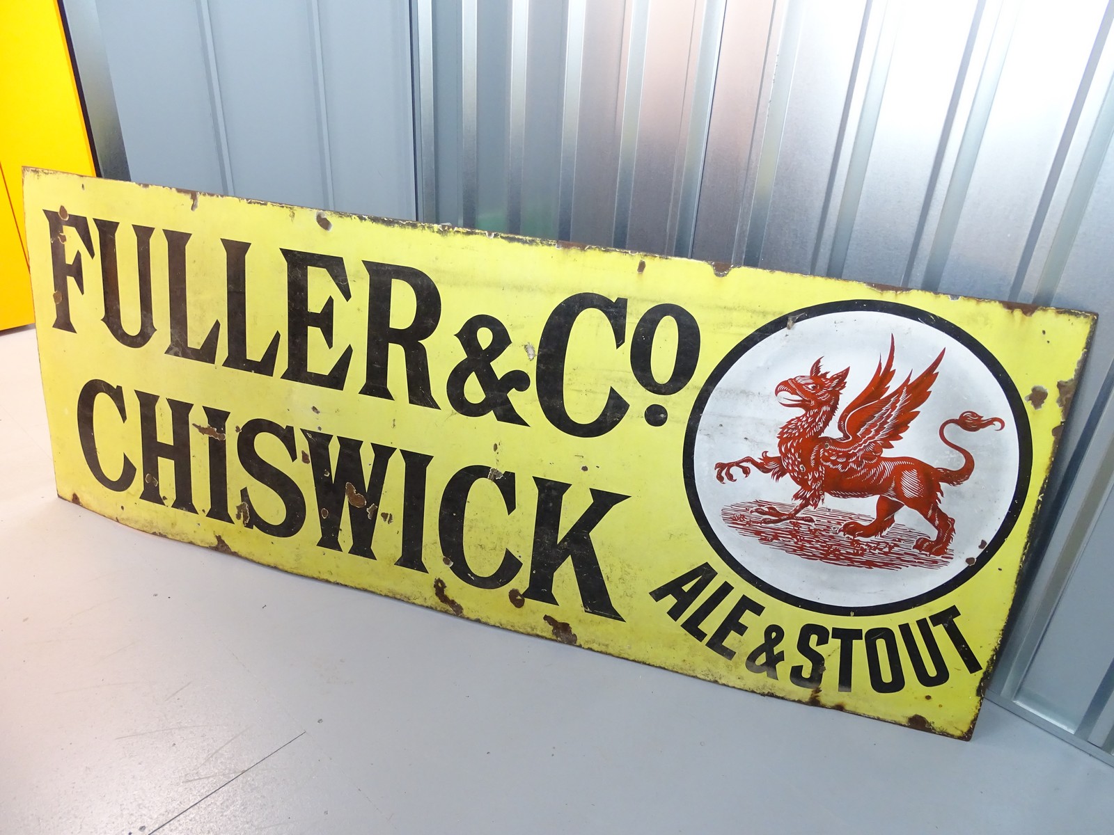 FULLER & Co Chiswick (96" x 36") - enamel single sided advertising sign NB This cannot be sent by