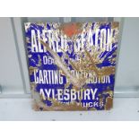 ALFRED SEATON (15" x 16") Carting Contractor Aylesbury - enamel single sided advertising sign