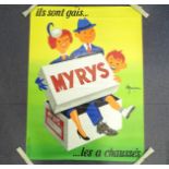 MYRYS (1955) (114.5 x 154.5 cm) French 'shoes' advertising poster - 'ils sont gais … les a chaussés'