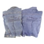 COCA-COLA: A pair of Denim Jackets with the Coca-Cola logo embroidered on the back - 1 x s and 1 x m