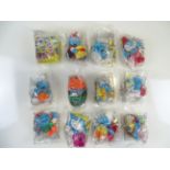 MCDONALDS: SMURFS (1999) - A large quantity of mixed plush and plastic Smurfs Happy Meal Toys with