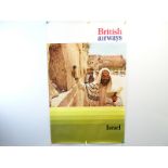 BRITISH AIRWAYS : ISRAEL (63.5 x 101 cm) travel advertising poster