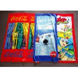 COCA-COLA: A group of promotional beach towels - 3 x Coca-Cola (2 designs) together with a 'Budgie