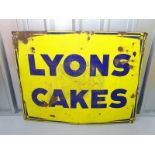 LYONS CAKES (39" x 30")- enamel single sided advertising sign