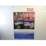 BRITISH AIRWAYS : USA (63.5 x 101 cm) travel advertising poster