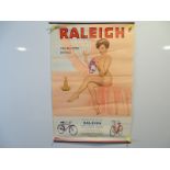 RALEIGH (38 x 57 cm) (1960s) Greek / Cypriot (printed in England) advertising poster for Raleigh