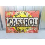 CASTROL WAKEFIELD MOTOR OIL (30" x 20") - enamel single sided advertising sign
