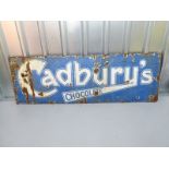CADBURY'S CHOCOLATE (48" x 20")- blue enamel single sided advertising sign