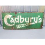 CADBURY'S CHOCOLATE (48" x 20") - green enamel single sided advertising sign