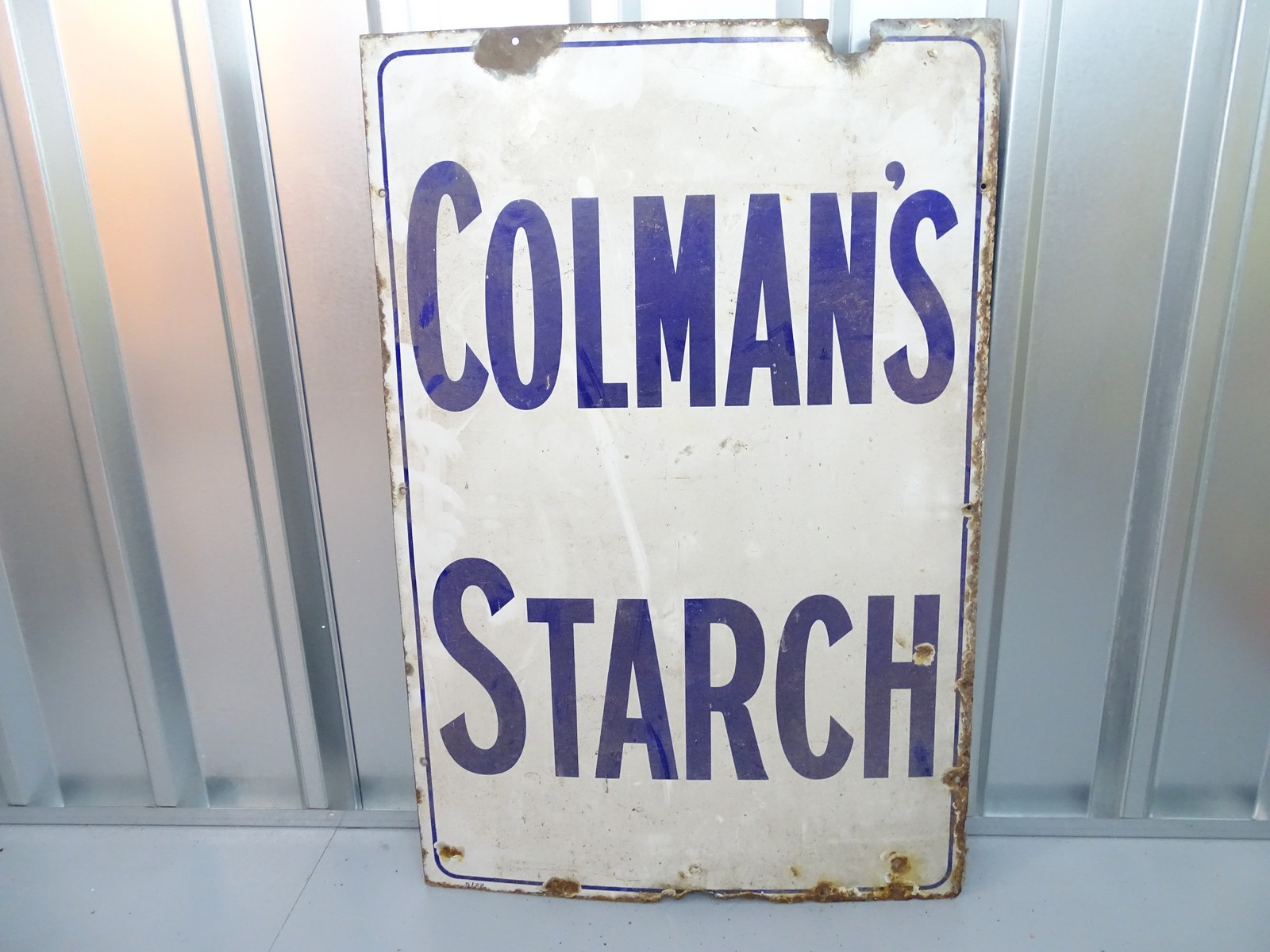 COLMAN'S STARCH (24" x 36") - enamel single sided advertising sign - NB This cannot be sent by