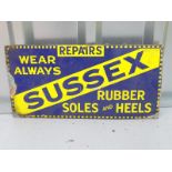 SUSSEX - shoe repairs (18" x 9") - enamel single sided advertising sign