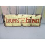 LYONS' COFFEE AND CHICORY EXTRACT (35" x 12") - enamel single sided advertising sign