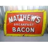 MATTHEWS BREAKFAST BACON (60" x 40") - enamel single sided advertising sign