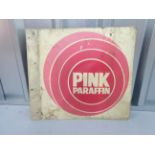 PINK PARAFFIN (16" x 16") tin double sided advertising sign