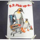 PENGUIN: 'P… P… Pick Up a ….' (101cm x 152cm) Image of penguin pushing a supermarket trolley by John