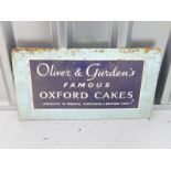 OLIVER & GURDEN'S (20" x 11") 'Famous Oxford Cakes' - tin single sided advertising sign