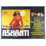 A group of 9 UK Quad Action Film Posters comprising: ASHANTI, DIRTY ROTTEN SCOUNDRELS, THE SWARM,