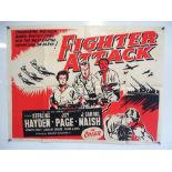 FIGHTER ATTACK (1953) - Post-war action movie - UK Quad Film Poster (30" x 40") - folded